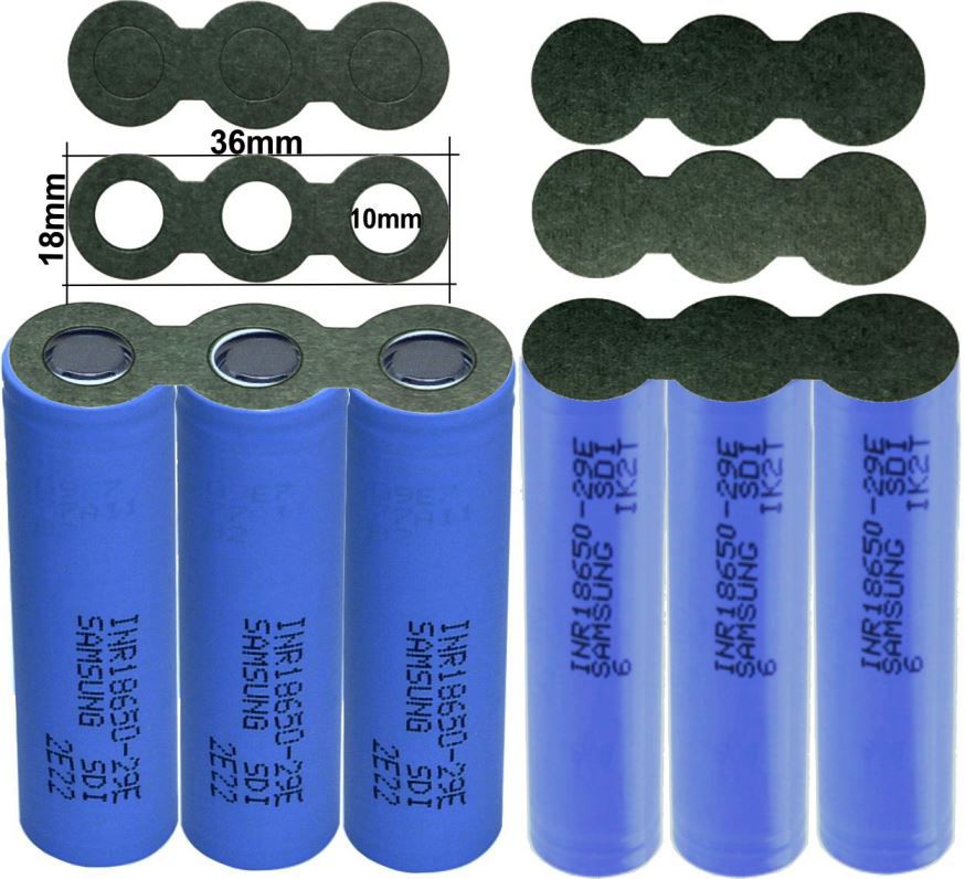 Aislantes baterias 3x18650 Linea